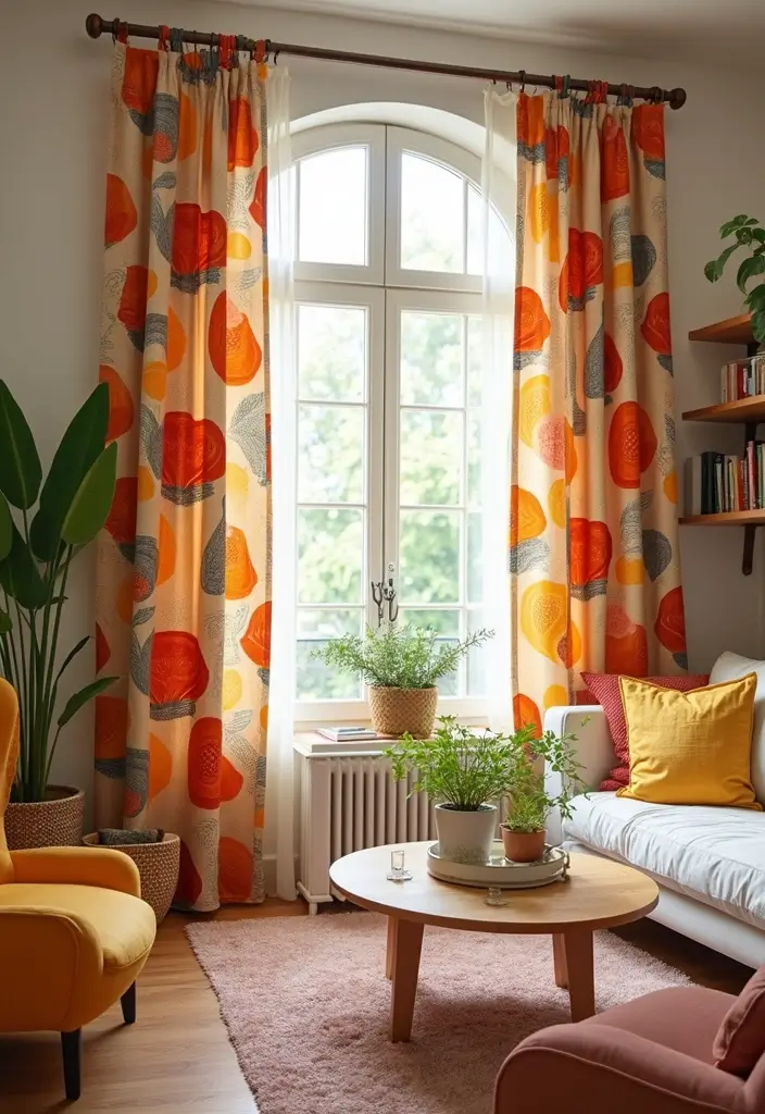25 Living Room Curtain Ideas That Instantly Elevate Your Space - 17. Eco-Friendly Printed Curtains