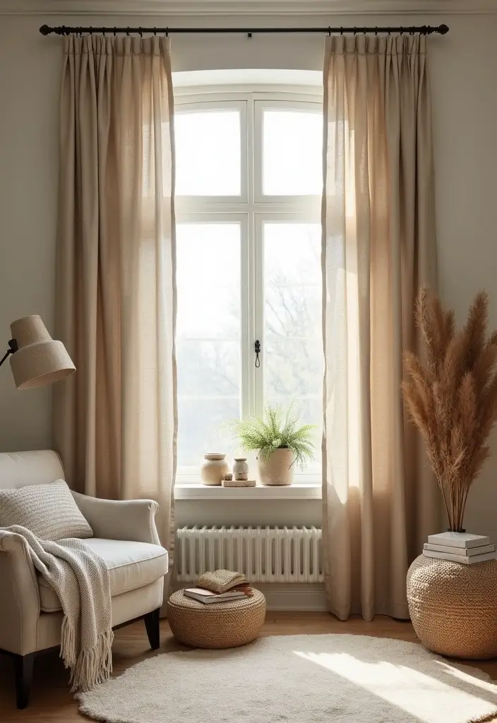25 Living Room Curtain Ideas That Instantly Elevate Your Space - 2. Linen Blend Textures