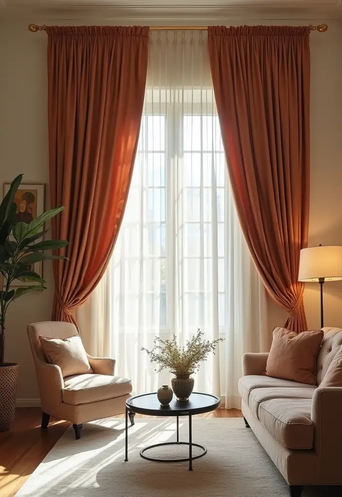 25 Living Room Curtain Ideas That Instantly Elevate Your Space - 23. Elegant Taffeta Drapes