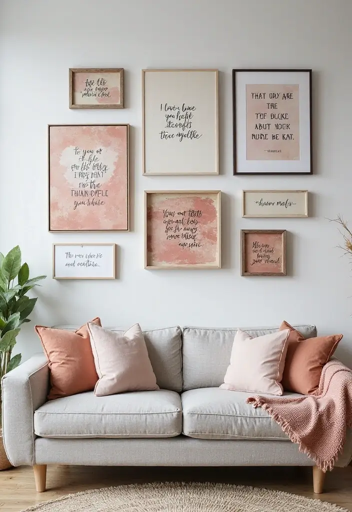 27 Canvas Picture Wall Ideas for Your Eclectic Living Room That Tell a Story - 18. Quotes and Sayings: Inspiring Words on Canvas