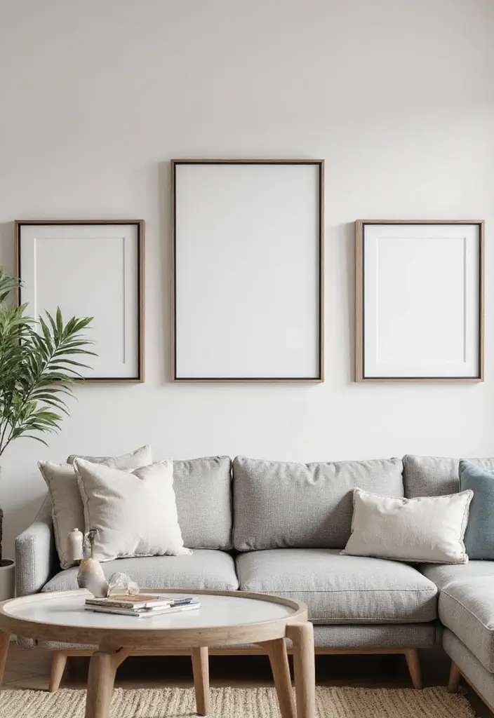 27 Canvas Picture Wall Ideas for Your Eclectic Living Room That Tell a Story - 23. Artistic Symmetry: Balanced Design