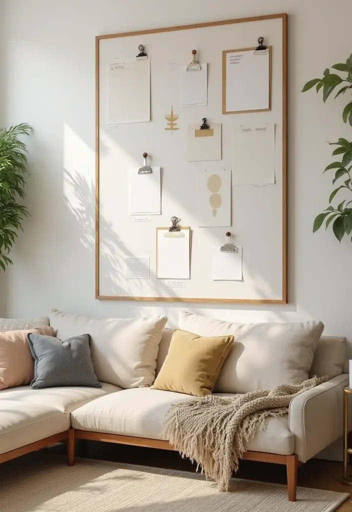 27 Canvas Picture Wall Ideas for Your Eclectic Living Room That Tell a Story - 25. Interactive Art: Changeable Displays