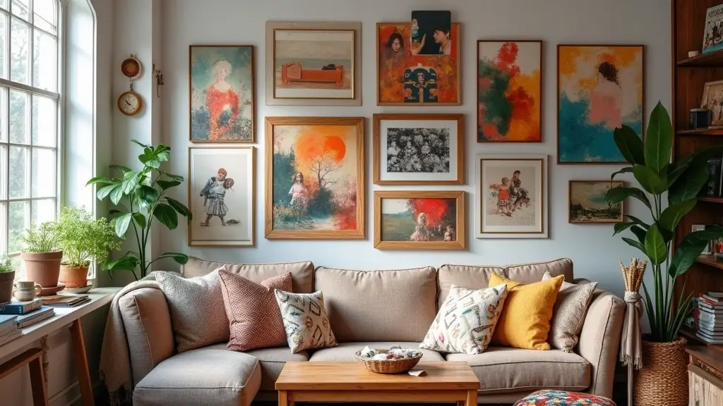 27 Canvas Picture Wall Ideas for Your Eclectic Living Room That Tell a Story