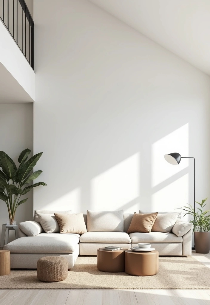 27 Ceiling Ideas Living Room That Feel Bright and Stylish - 14. Minimalist White Ceilings