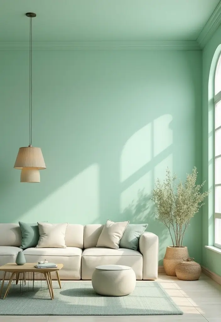 27 Ceiling Ideas Living Room That Feel Bright and Stylish - 2. Bright Pastel Colors