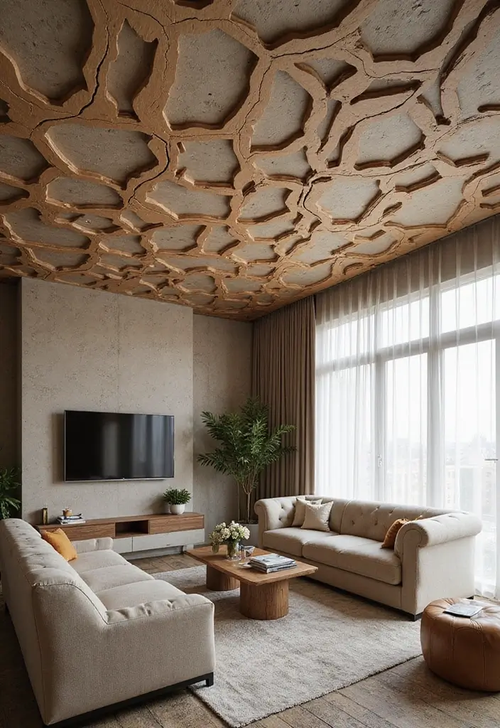 27 Ceiling Ideas Living Room That Feel Bright and Stylish - 25. Custom Ceiling Designs