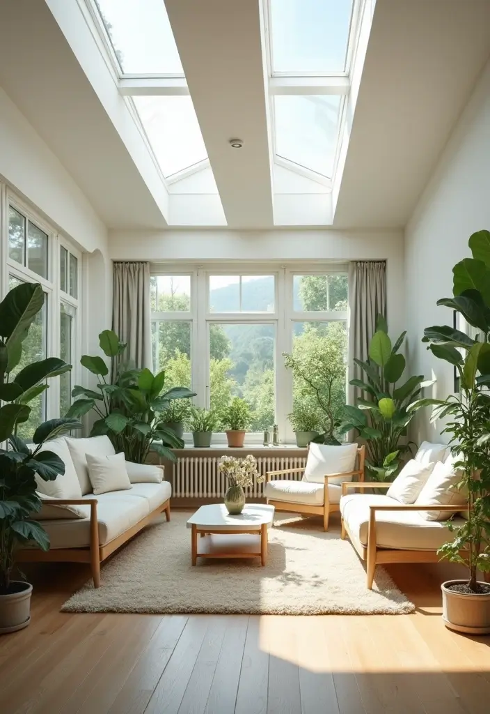 27 Ceiling Ideas Living Room That Feel Bright and Stylish - 5. Skylights for Natural Light