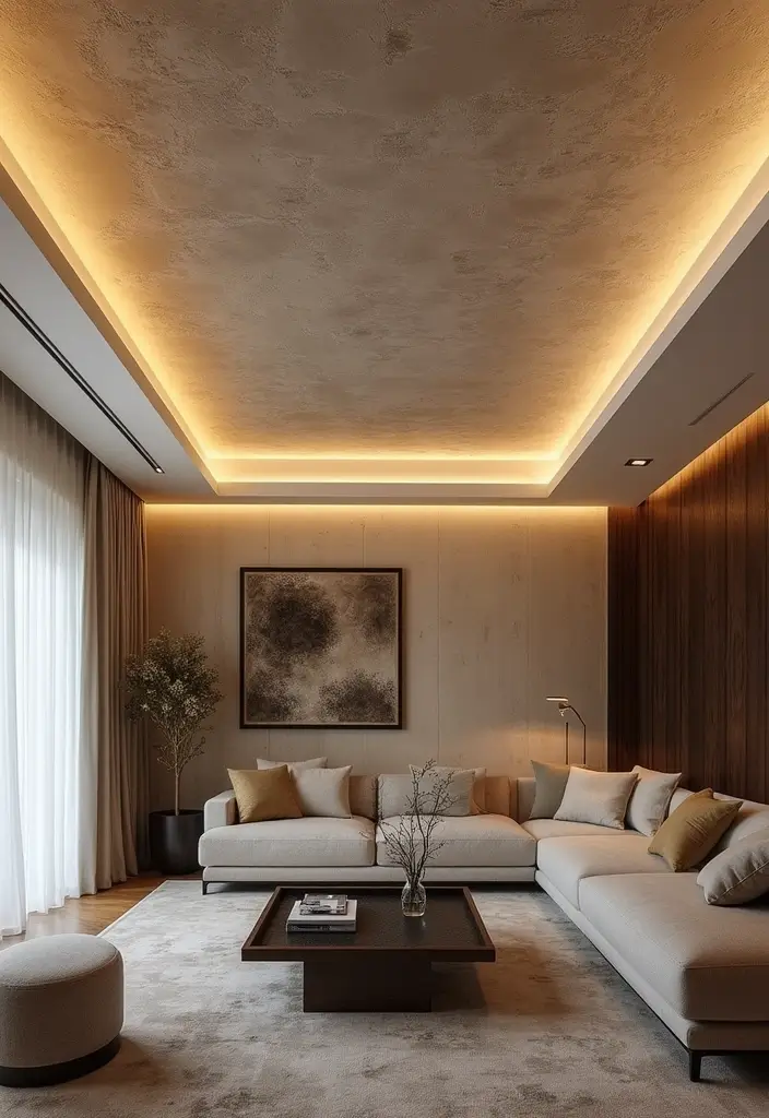 27 Ceiling Ideas Living Room That Feel Bright and Stylish - 7. Textured Ceilings