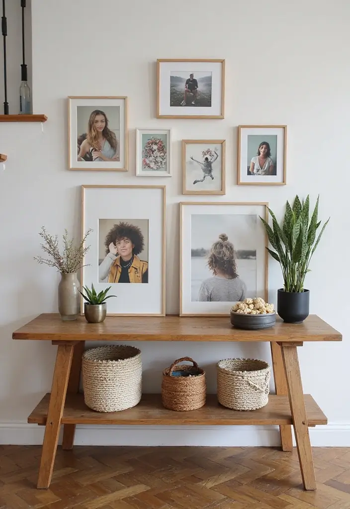 27 Console Table in Living Room Ideas That Add Function and Style - 15. Currated Displays