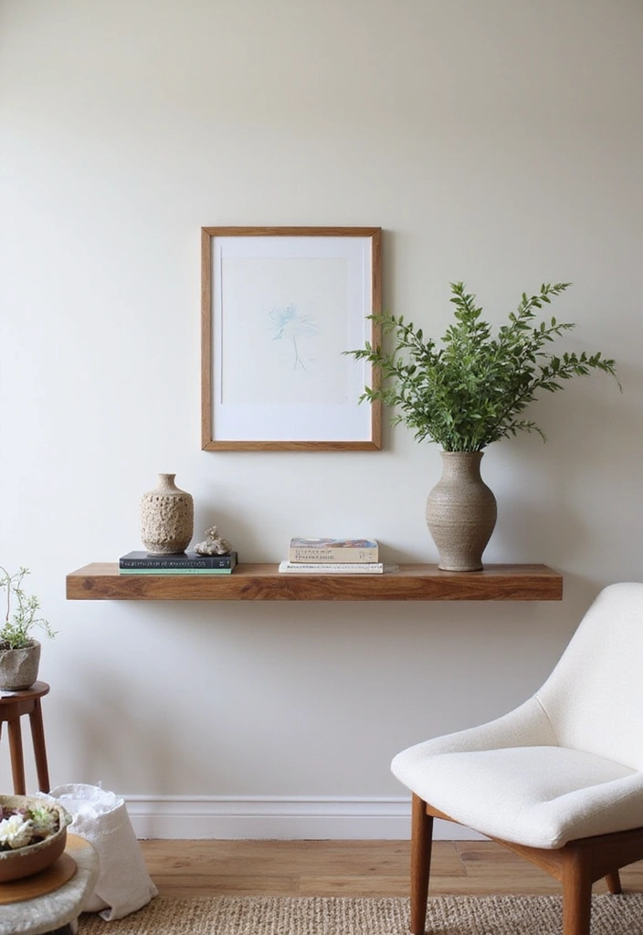 27 Console Table in Living Room Ideas That Add Function and Style - 16. Floating Console Table