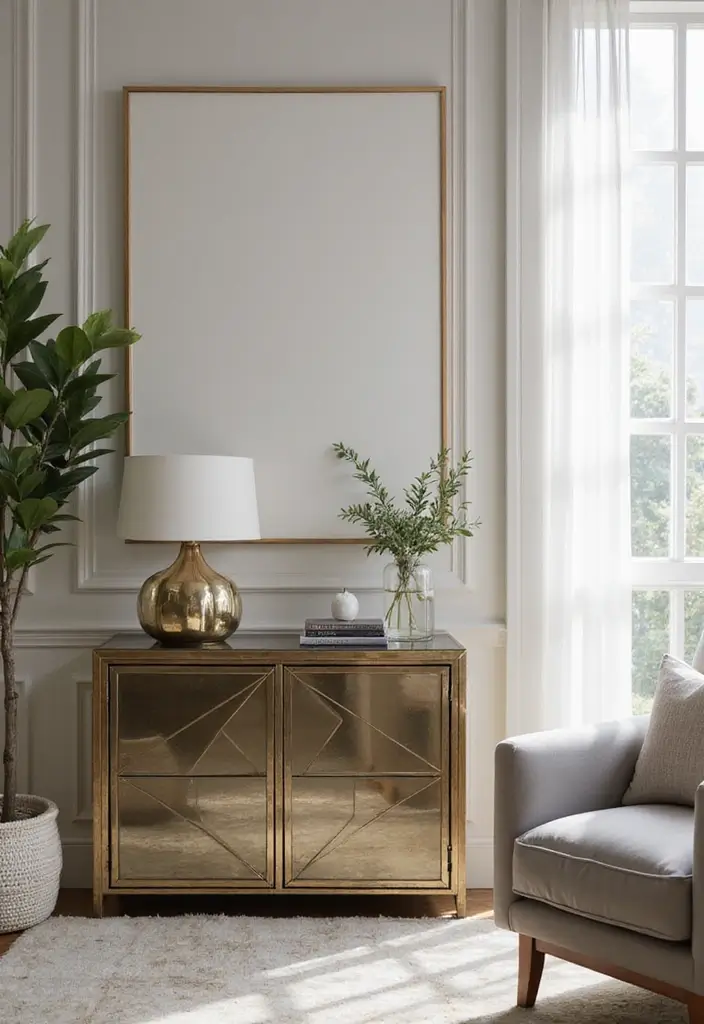 27 Console Table in Living Room Ideas That Add Function and Style - 17. Console Table with Glass Inserts