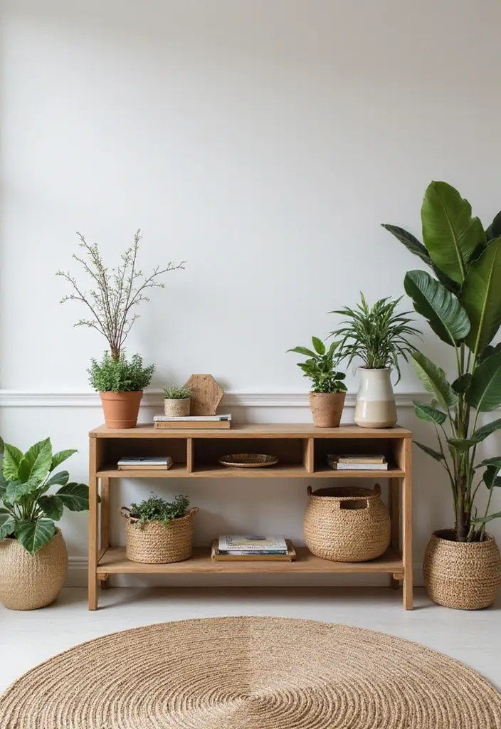 27 Console Table in Living Room Ideas That Add Function and Style - 23. Console Table with Open Bottom Shelf