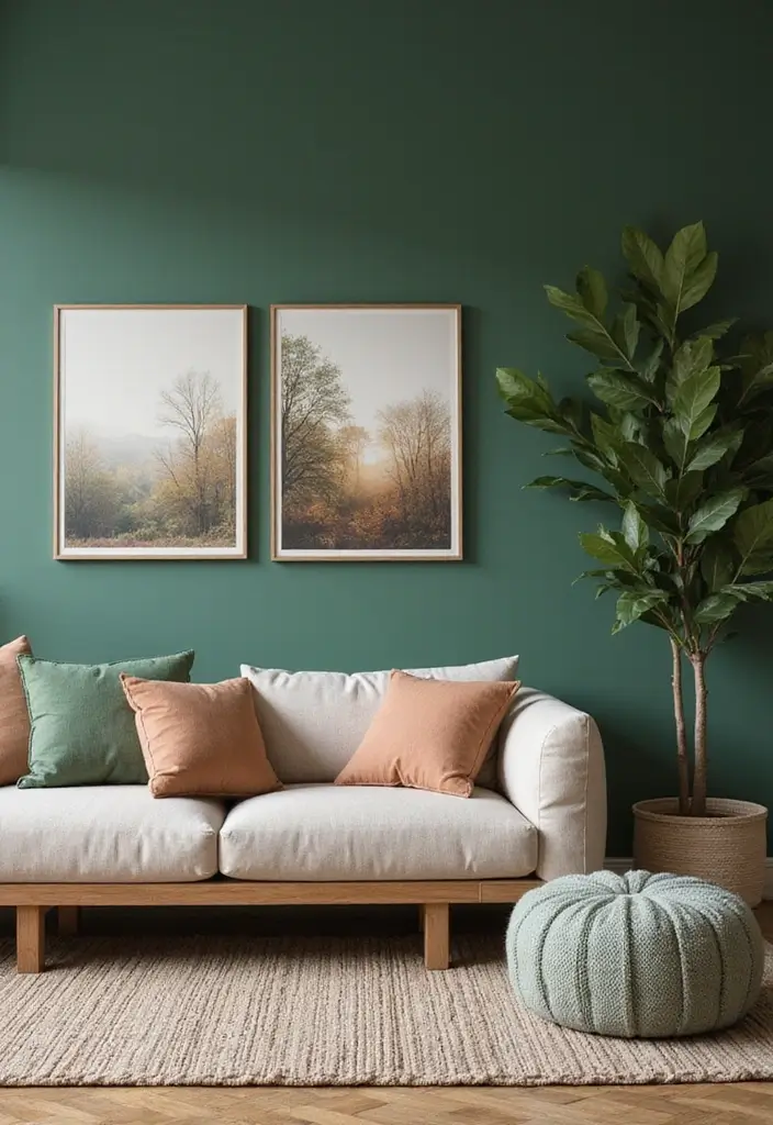 27 Forest Themed Living Room Ideas That Bring Nature Inside - 1. Earthy Color Palette
