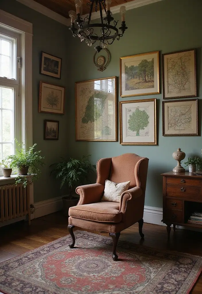 27 Forest Themed Living Room Ideas That Bring Nature Inside - 13. Vintage Finds