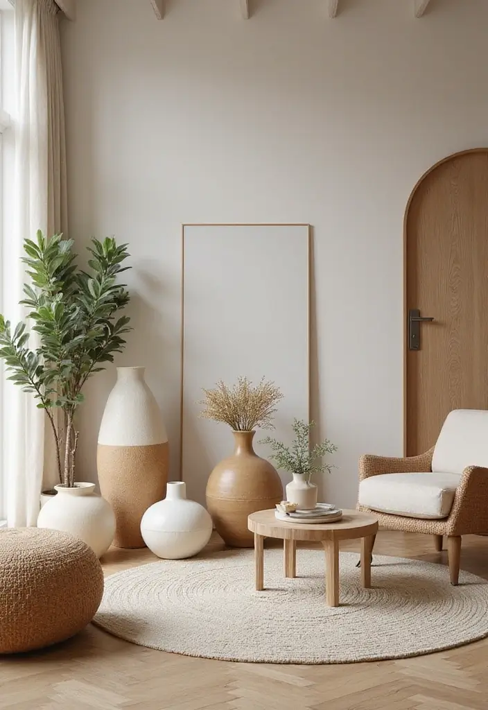 27 Forest Themed Living Room Ideas That Bring Nature Inside - 20. Organic Shapes in Decor