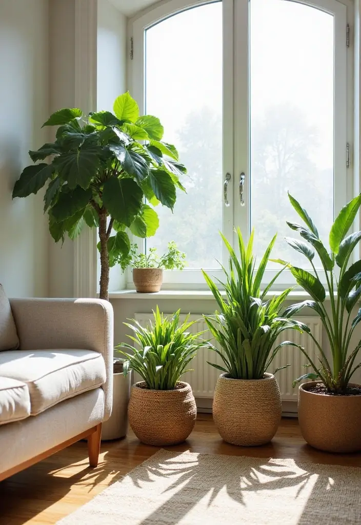27 Forest Themed Living Room Ideas That Bring Nature Inside - 3. Lush Indoor Plants
