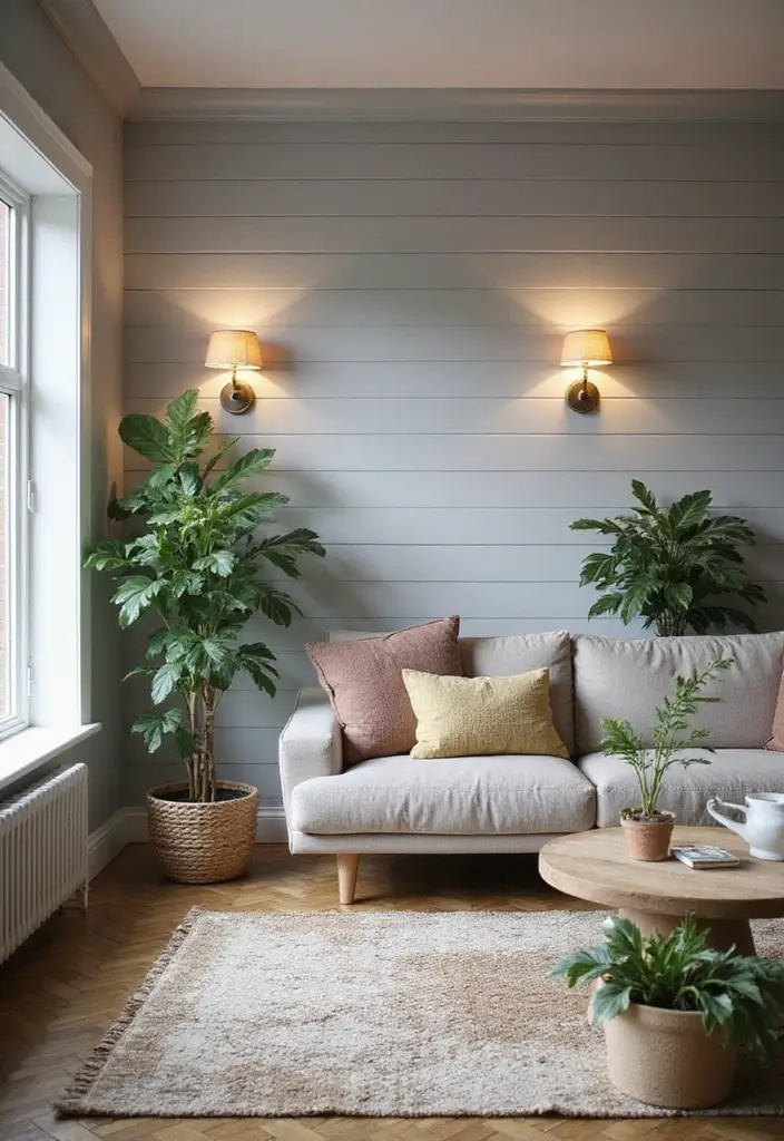 27 Grey Panelling Living Room Ideas That Add Depth and Texture - 1. Shiplap Charm