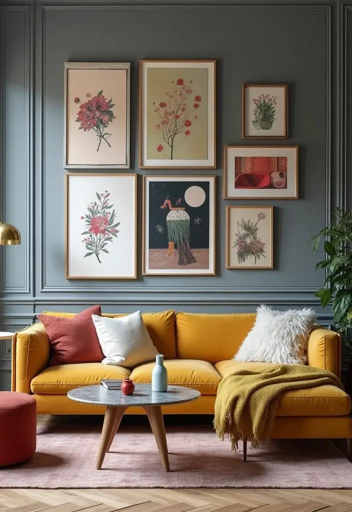 27 Grey Panelling Living Room Ideas That Add Depth and Texture - 15. Gallery Walls