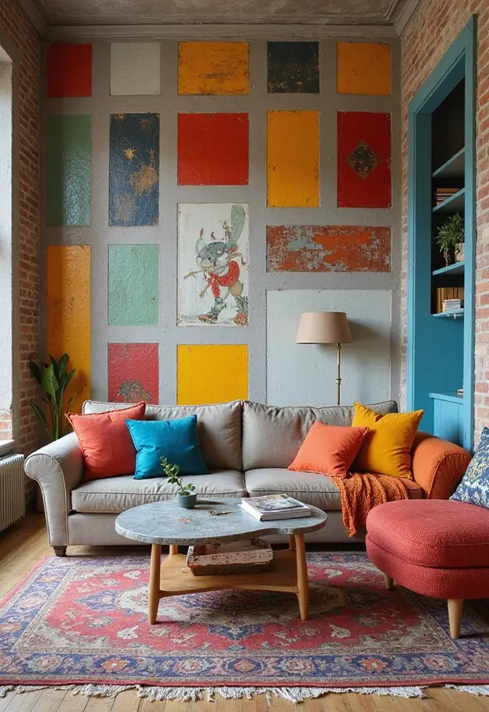 27 Half Wall Paneling Ideas Living Room That Add Depth and Texture - 17. Artsy Half Wall