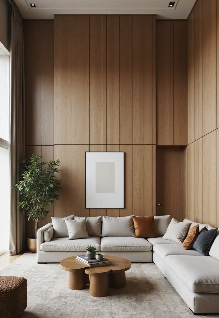 27 Half Wall Paneling Ideas Living Room That Add Depth and Texture - 2. Vertical Paneling for Height