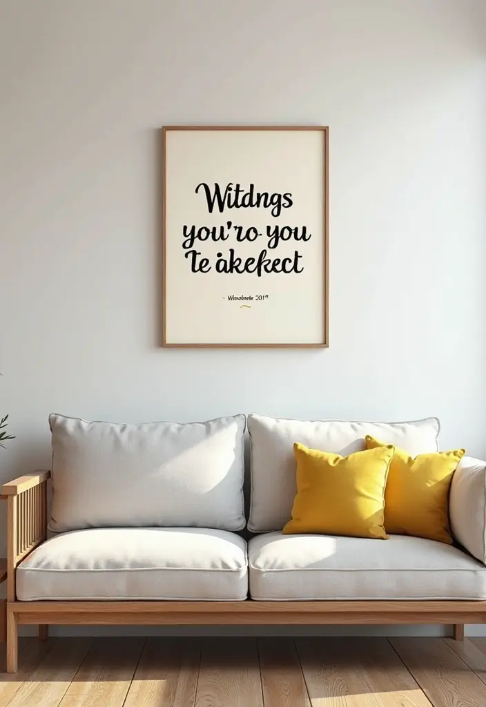 27 Living Room Art Above Couch Ideas That Look Balanced and Elegant - 22. Canvas with Inspirational Messages