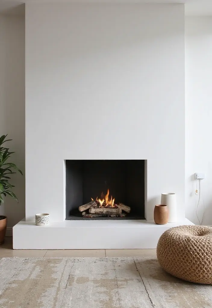 27 Living Room Showcase Ideas That Highlight Your Decor Beautifully - 19. Minimalist Fireplaces
