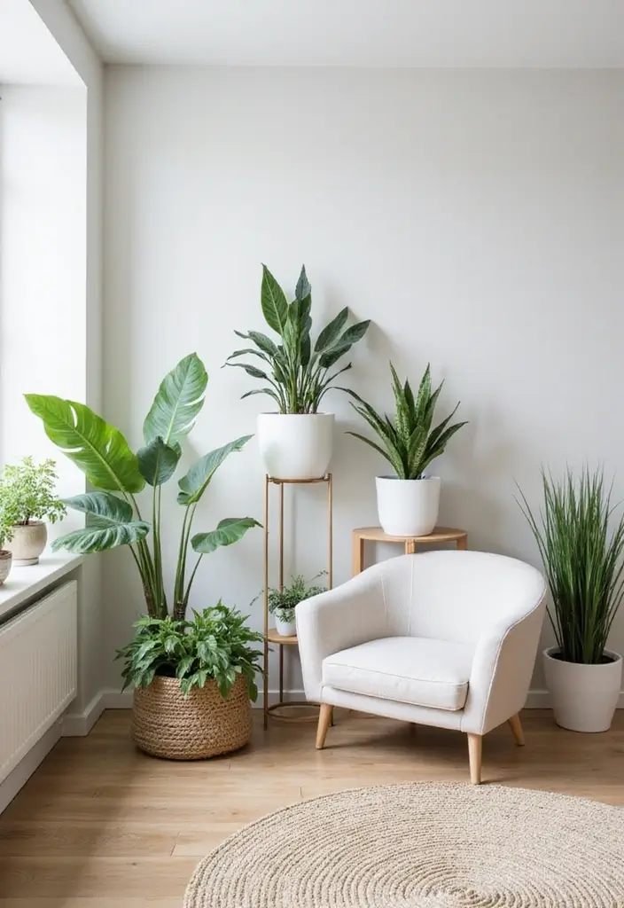 27 Living Room Showcase Ideas That Highlight Your Decor Beautifully - 27. Minimalist Indoor Gardening