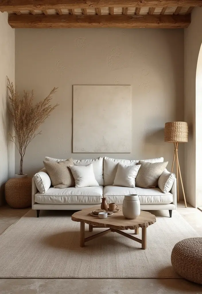 27 Mediterranean Living Room Ideas That Feel Bright and Breezy - 12. Textured Wall Treatments