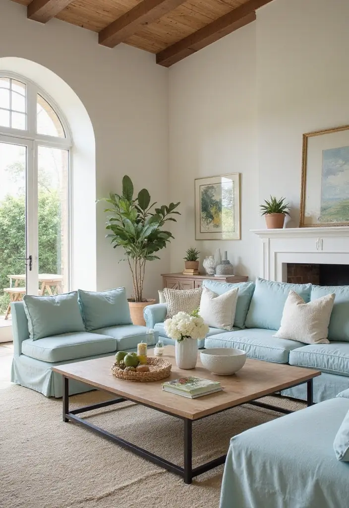 27 Mediterranean Living Room Ideas That Feel Bright and Breezy - 22. Serene Color Combinations