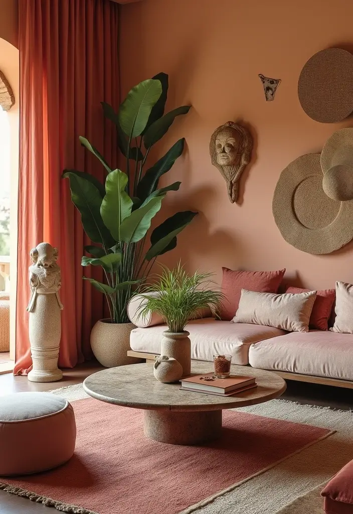 27 Mediterranean Living Room Ideas That Feel Bright and Breezy - 23. Artistic Touches