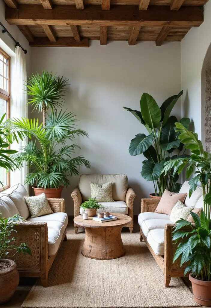 27 Mediterranean Living Room Ideas That Feel Bright and Breezy - 9. Indoor Plants
