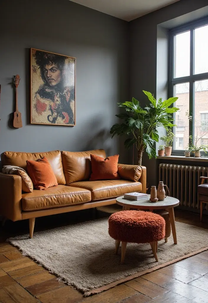 27 Rock n Roll Living Room Ideas That Feel Bold and Vintage - 11. Mix and Match Furniture Styles