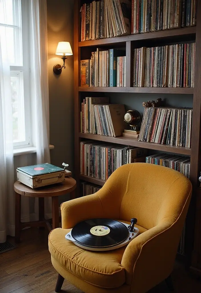 27 Rock n Roll Living Room Ideas That Feel Bold and Vintage - 5. Cozy Music Corners
