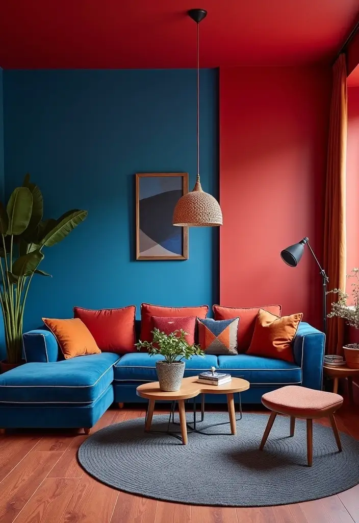 27 Rock n Roll Living Room Ideas That Feel Bold and Vintage - 6. Music-Inspired Color Schemes