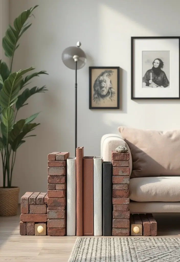 27 Small Living Room Decor on a Budget Ideas That Look Expensive - 11. Easy DIY Bookends