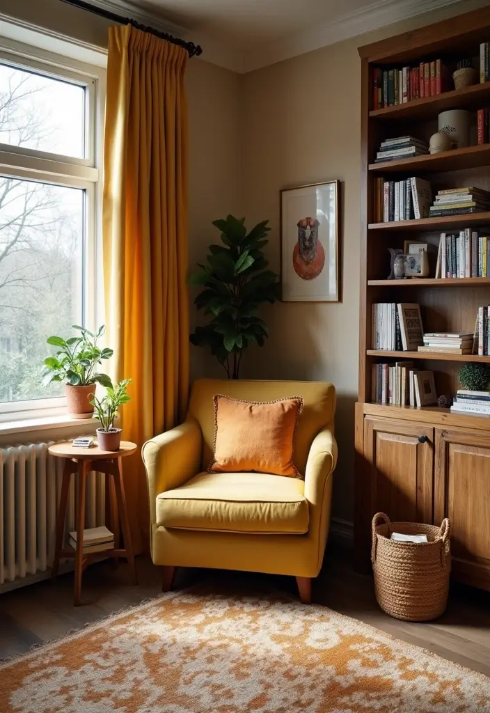 27 Small Living Room Decor on a Budget Ideas That Look Expensive - 13. Create a Cozy Reading Nook