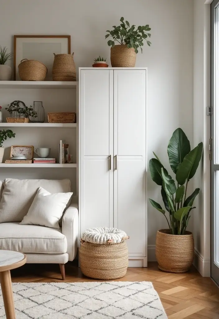 27 Small Living Room Decor on a Budget Ideas That Look Expensive - 16. Stylish Storage Solutions