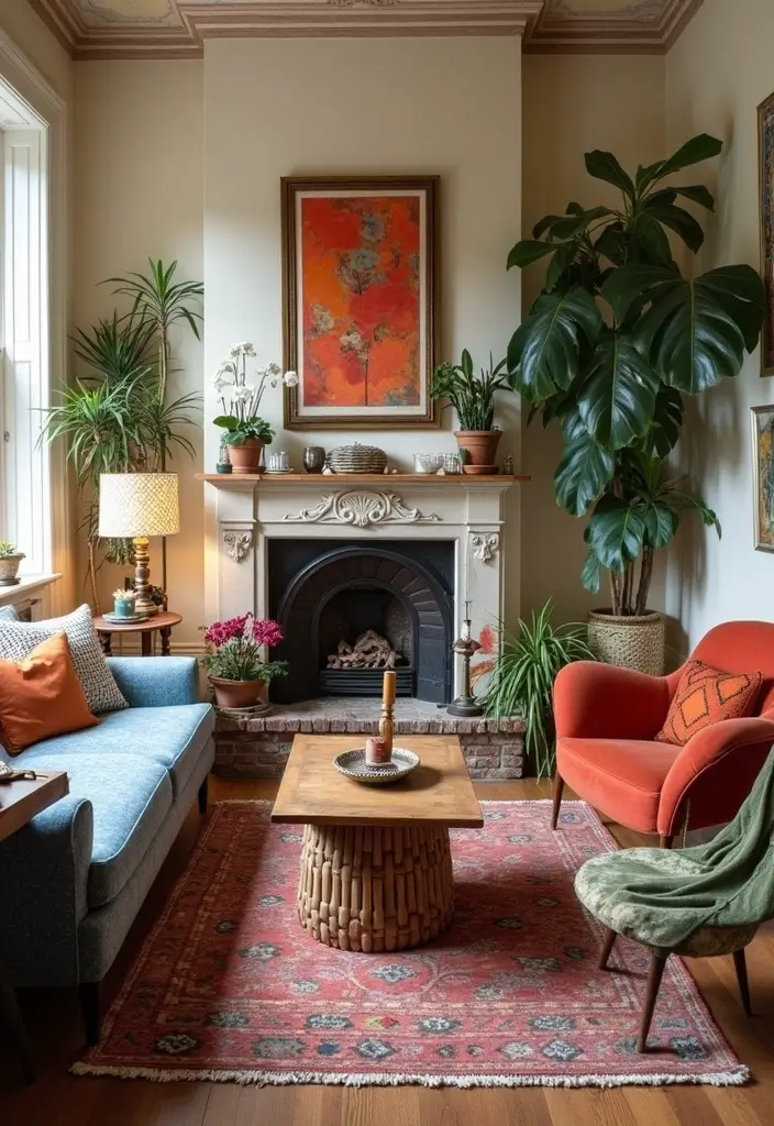 27 Small Living Room Decor on a Budget Ideas That Look Expensive - 17. Eclectic Decor Mix