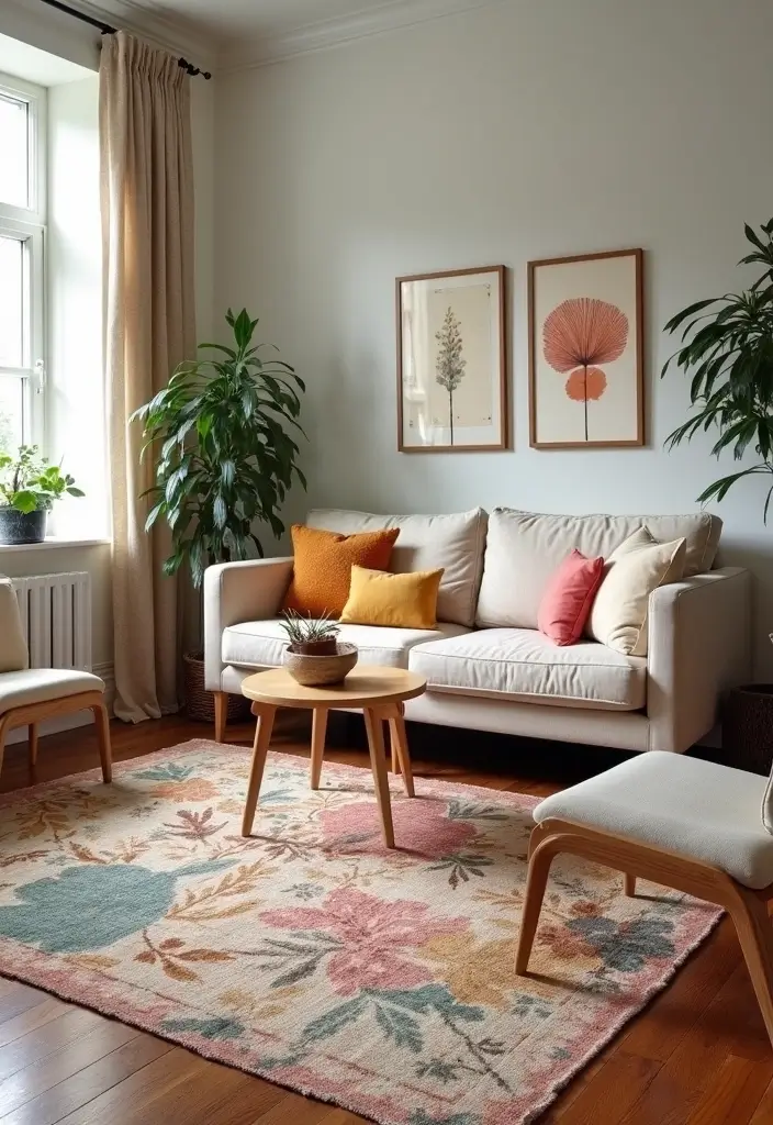 27 Small Living Room Decor on a Budget Ideas That Look Expensive - 8. Chic Area Rugs