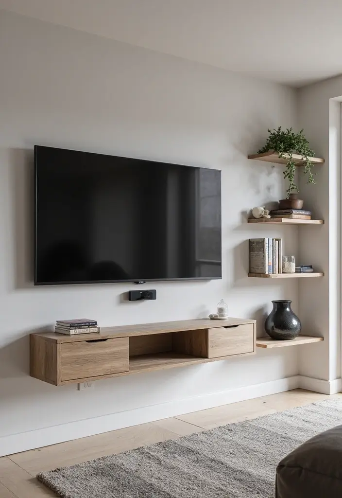 27 TV Stand Living Room Ideas That Look Functional and Sleek - 1. Sleek Wall-Mounted TV Stands