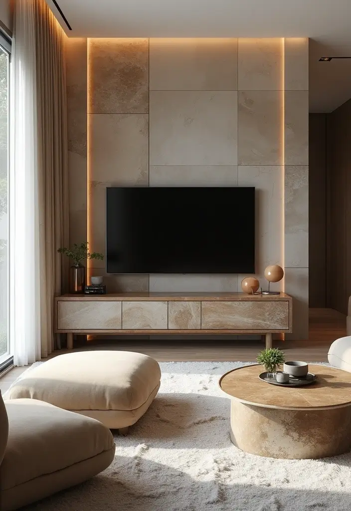 27 TV Stand Living Room Ideas That Look Functional and Sleek - 22. Stylish Mixed Media Units