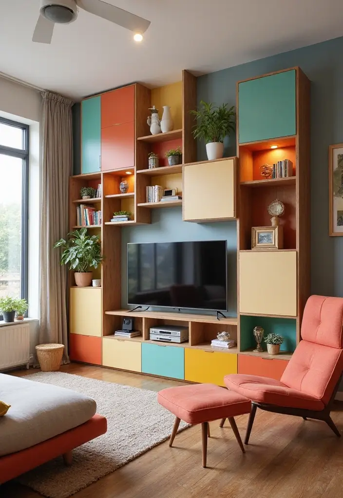 27 TV Stand Living Room Ideas That Look Functional and Sleek - 23. Modular Cube TV Units