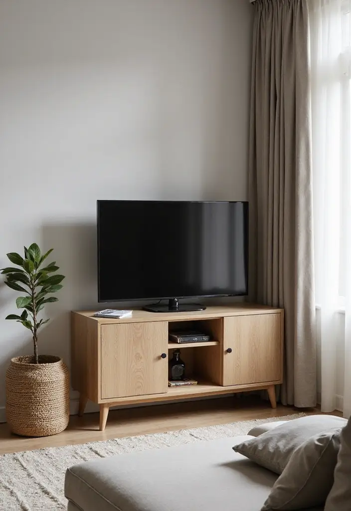 27 TV Stand Living Room Ideas That Look Functional and Sleek - 4. Compact Corner Units