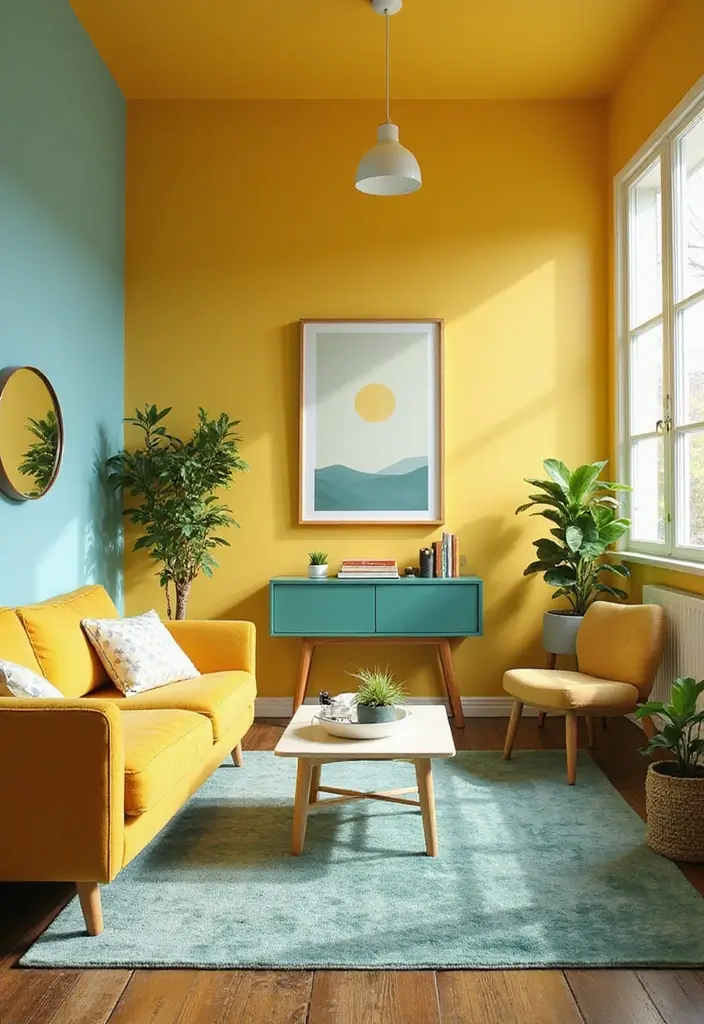 27 Yellow Living Room Ideas That Feel Cheerful and Bright - 23. Sunny Color Palettes with Yellow
