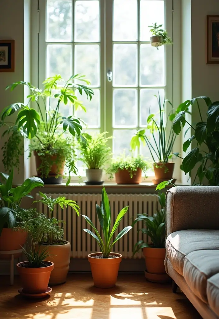 28 College Living Room Apartment Ideas That Are Budget Friendly and Stylish - 2. Indoor Plants