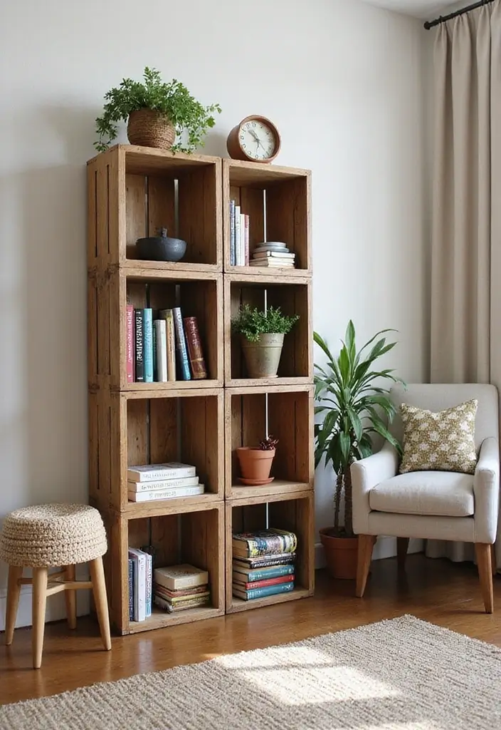 28 College Living Room Apartment Ideas That Are Budget Friendly and Stylish - 6. DIY Shelving