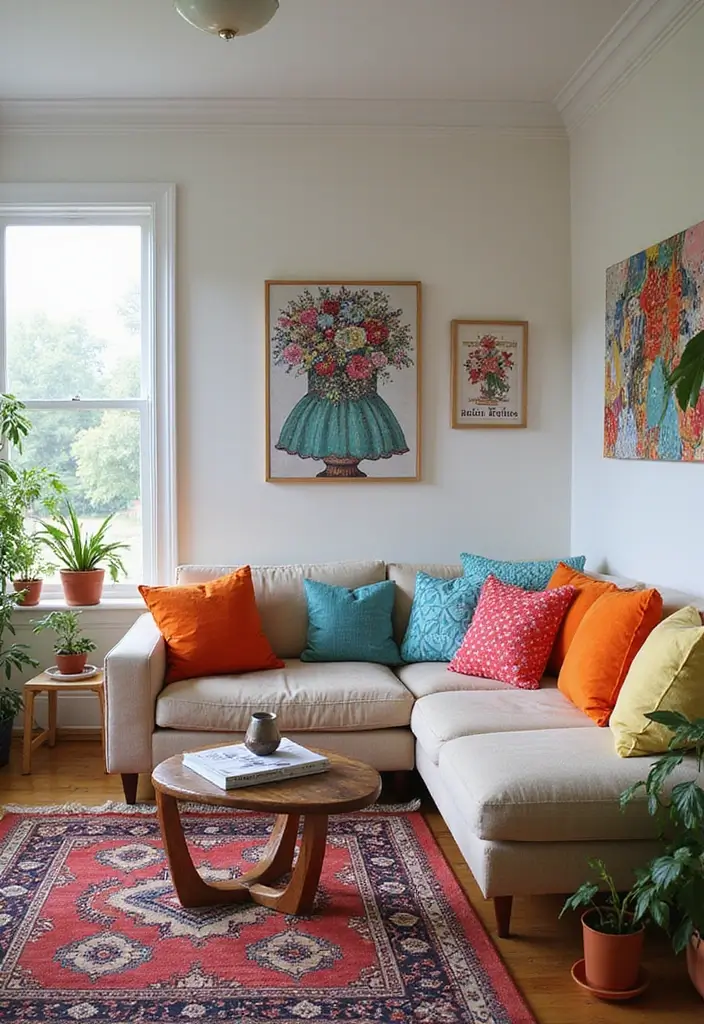 28 College Living Room Apartment Ideas That Are Budget Friendly and Stylish - 7. Colorful Accents