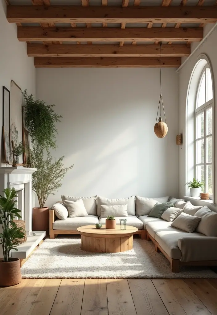 28 Country Living Room Decorating Ideas That Feel Rustic and Homey - 1. Exposed Beams for Rustic Appeal