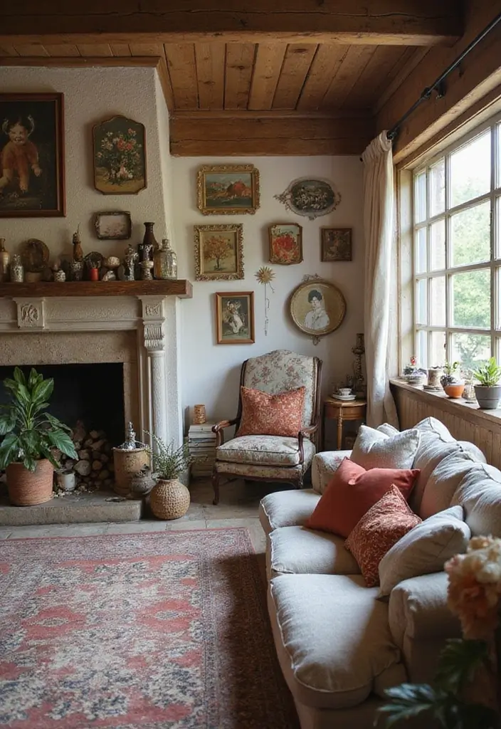 28 Country Living Room Decorating Ideas That Feel Rustic and Homey - 26. Handmade Crafts and DIY Decor