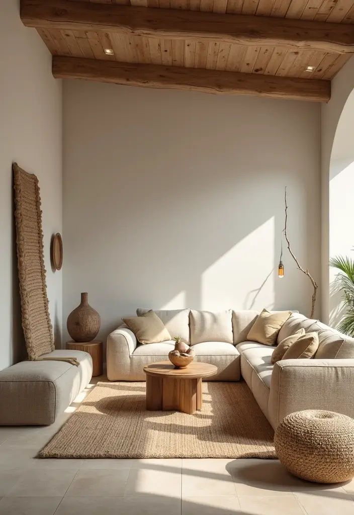 28 Country Living Room Decorating Ideas That Feel Rustic and Homey - 4. Natural Materials in Decor